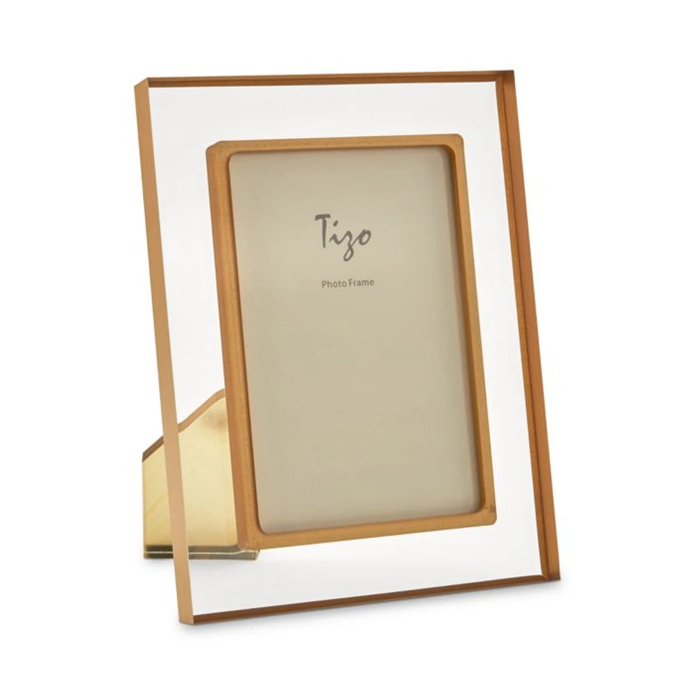 Lucite Bordered Easel Back 8" x 10" Picture Frame