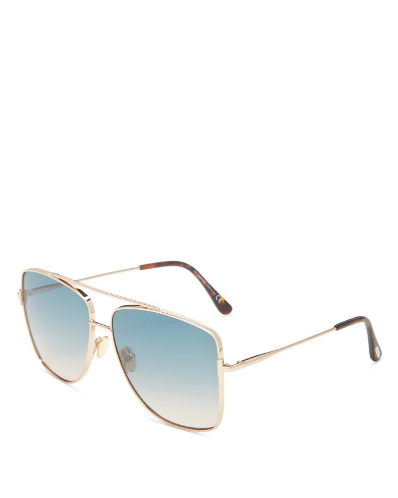 Reggie Brow Bar Aviator Sunglasses, 61mm