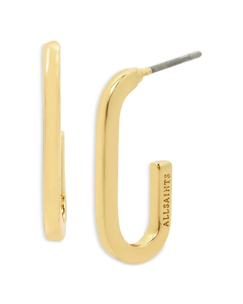 Small Open Oval Hoop Earrings in Silver Tone or Gold Tone
