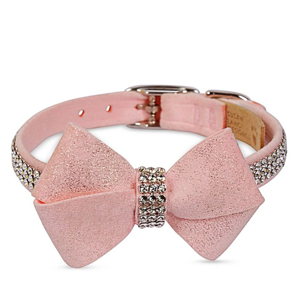 Pink Glitz Nouveau Bow 3 Row Giltmore 1/2" Collar