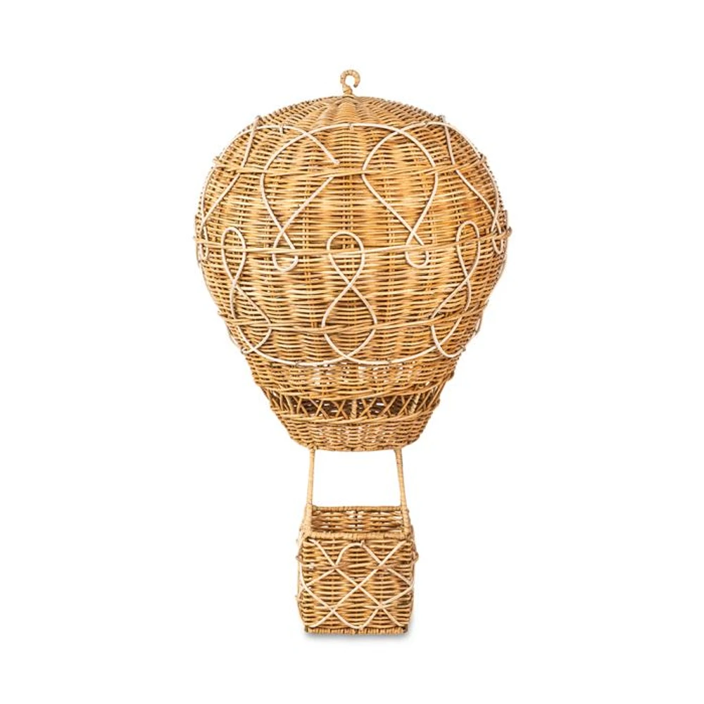 Provence Rattan Whitewash Hot Air Balloon Basket