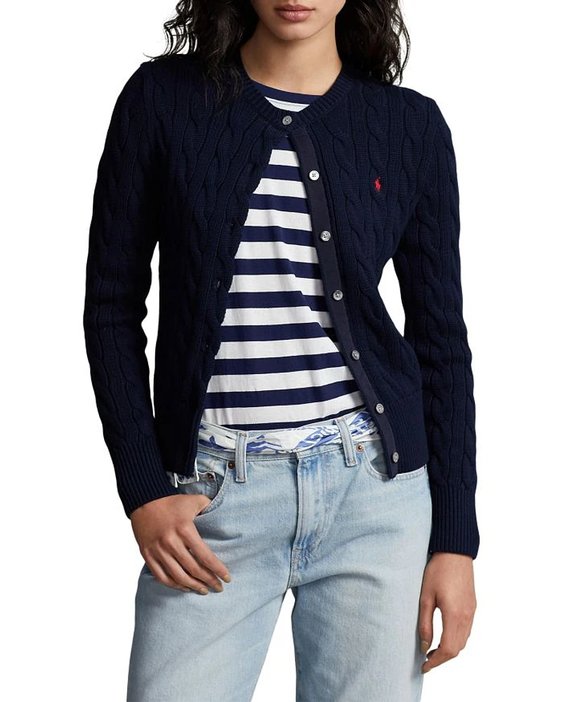 Cotton Cable Knit Cardigan