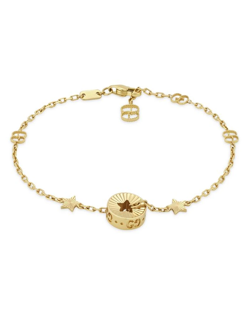 18K Gold Icon Heart & Double G Link Bracelet