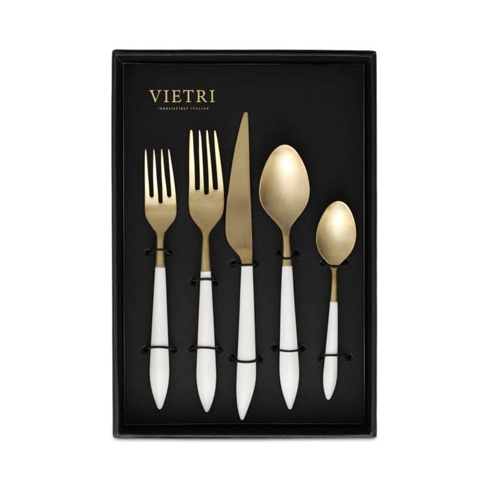 Ares Oro & White 20 Piece Flatware Set