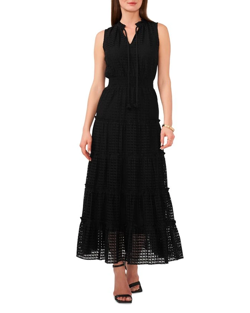 Tie Neck Tiered Maxi Dress