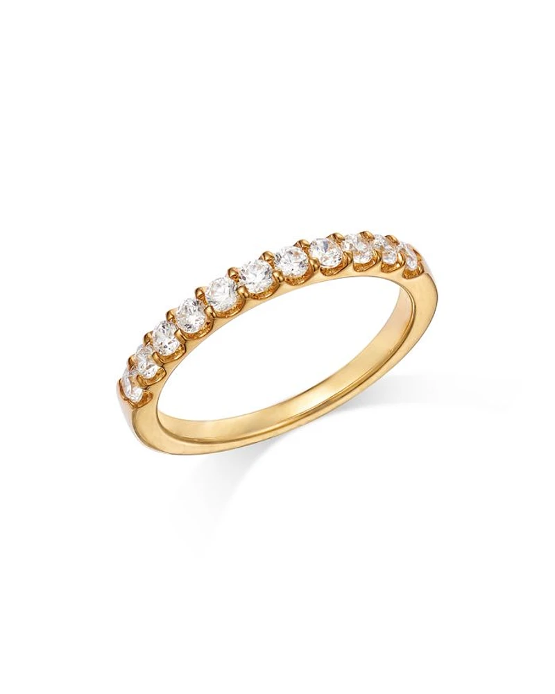 Round Cut Certified Diamond Band in 14K Yellow Gold