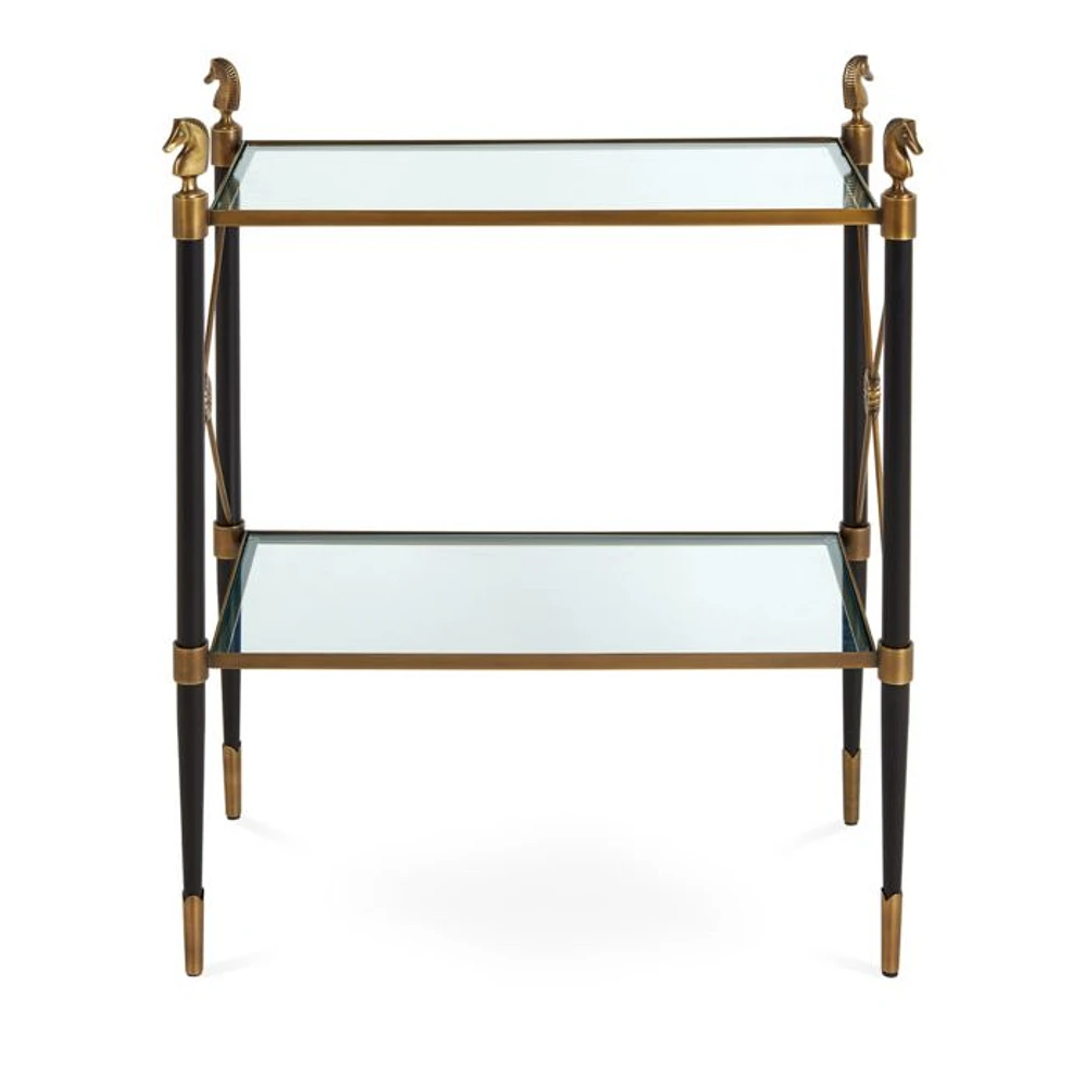 Rider Two Tier Brass Side Table