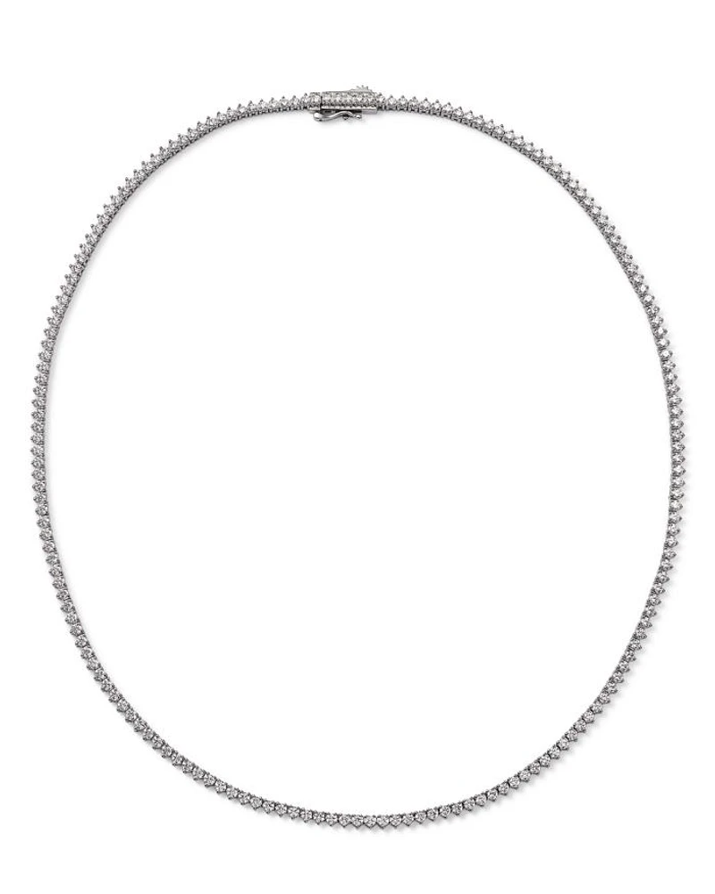 Certified Colorless Diamond Classic Tennis Necklace Collection 14K White Gold, 5.5-7 tcw