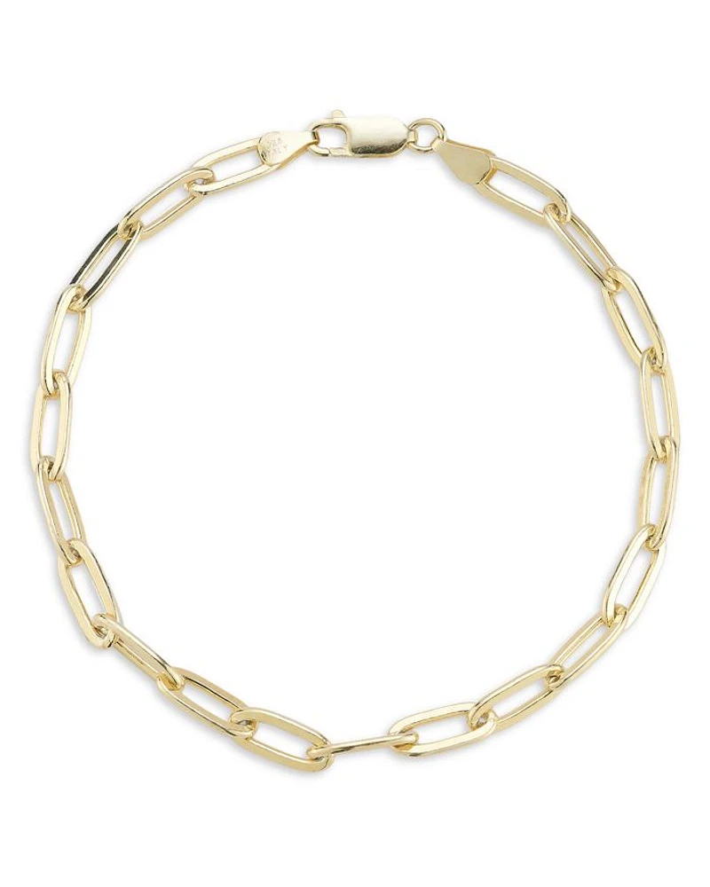 Men's 18K Gold Vermeil 3mm Paperclip Bracelet