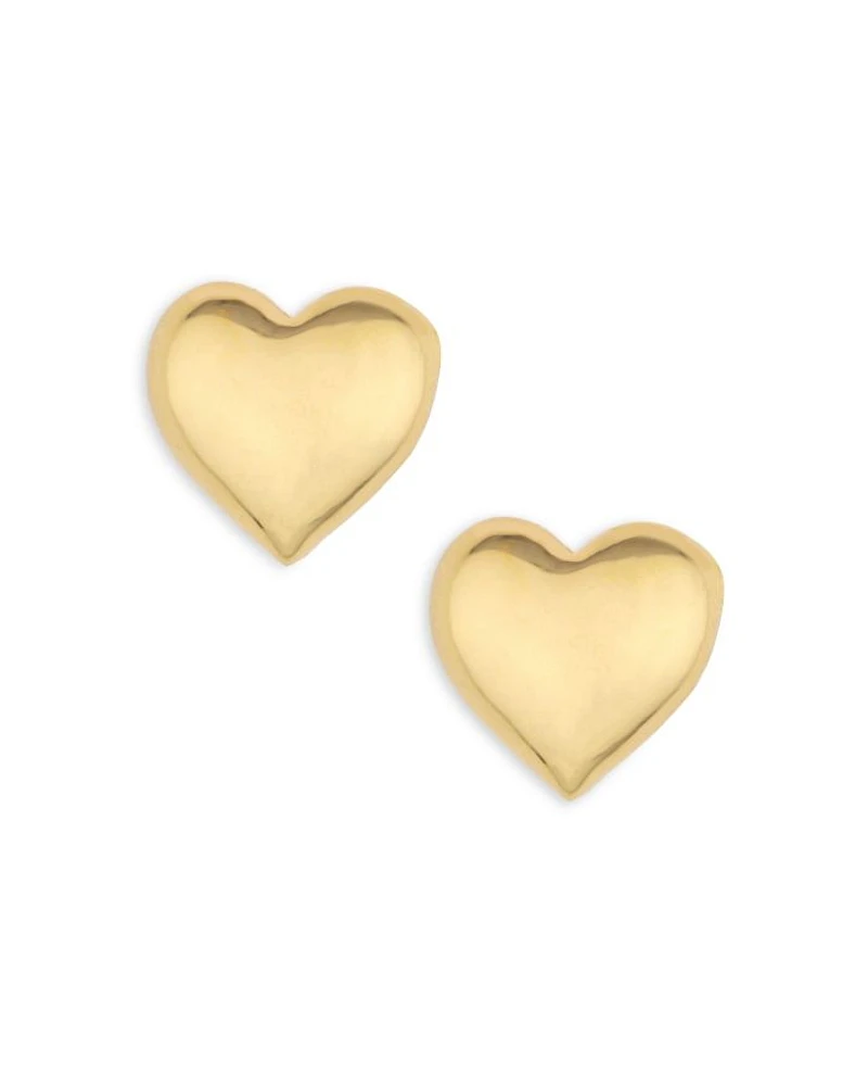 Polished Heart Stud Earrings