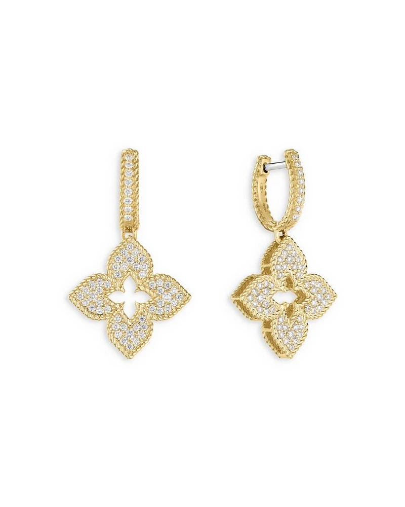 18K Yellow Gold Venetian Princess Diamond Drop Earrings, 0.77 tcw