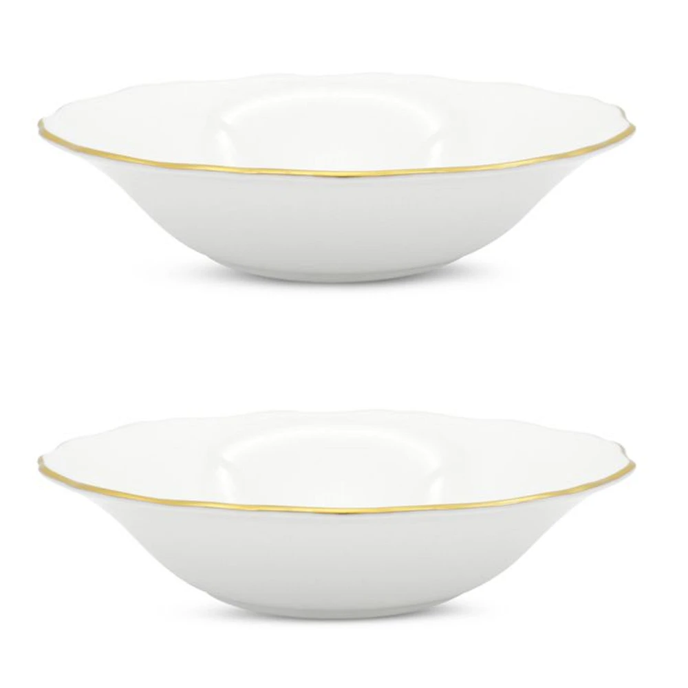 Amelie Brushed Gold 9" Soup Pasta Bowl, Set of 2