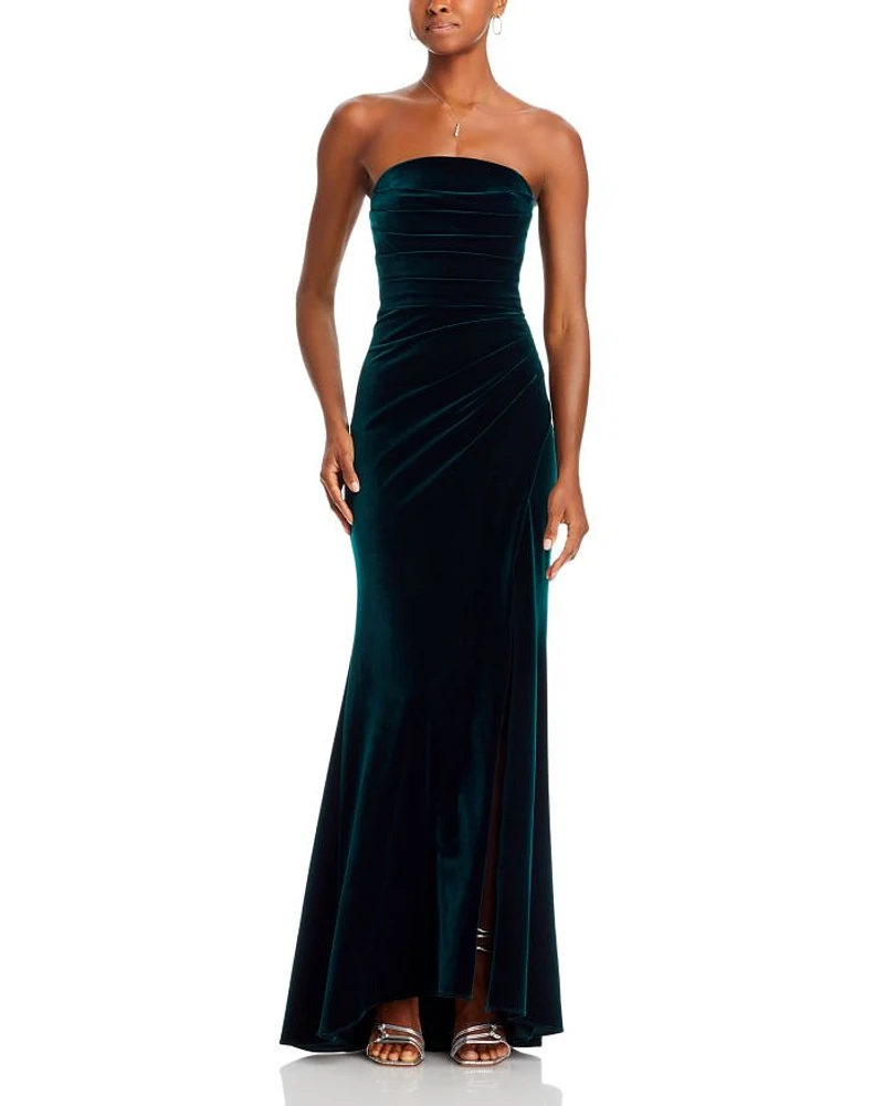 Velvet Strapless Gown - Exclusive