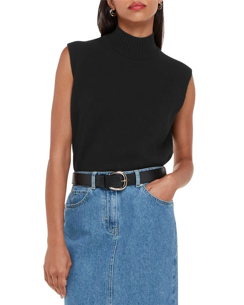 Funnel Neck Knit Tank Top