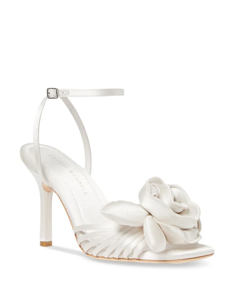 Women's Rey Square Toe Rosettes High Heel Sandals