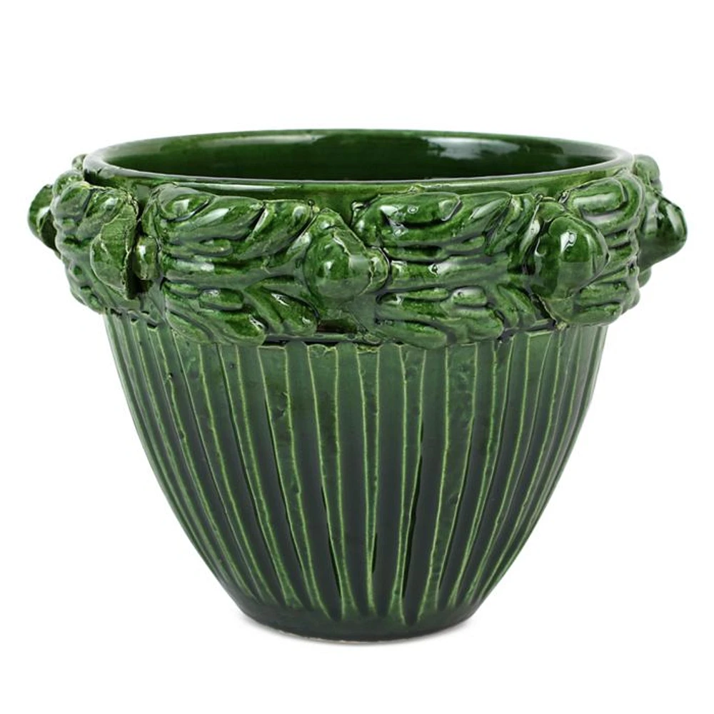 Rustic Garden Acanthus Leaf Small Cachepot