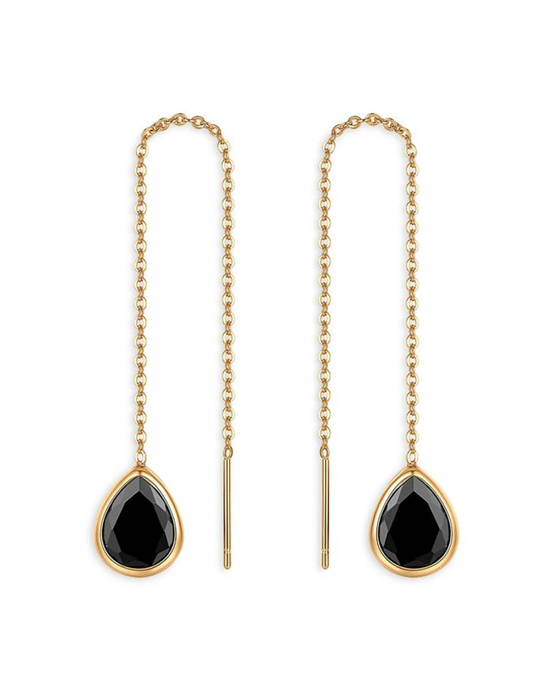 Barely There Teardrop Threader Earrings in 18K Gold Plated