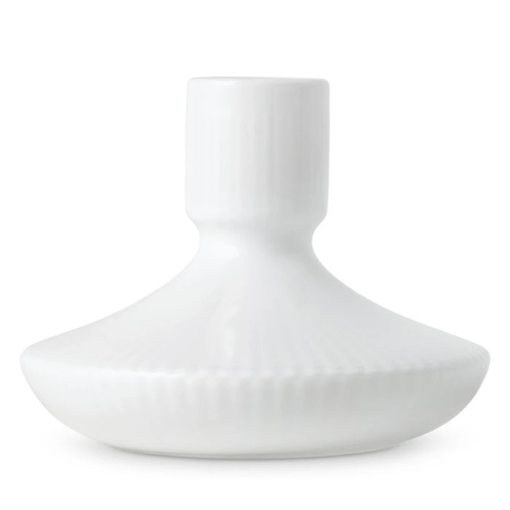 White Fluted 3" Candlestick
