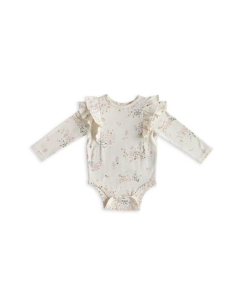 Unisex Flower Patch Flutter One Piece Bodysuit - Baby