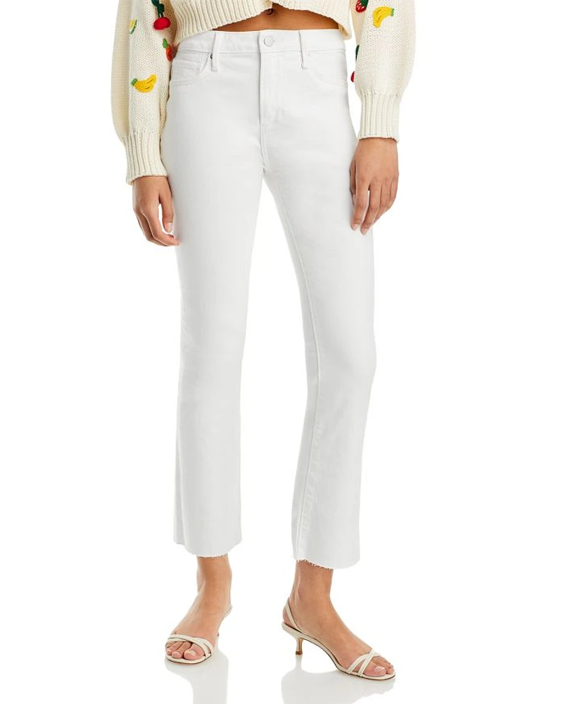 Cropped Flare Leg Jeans White - Exclusive