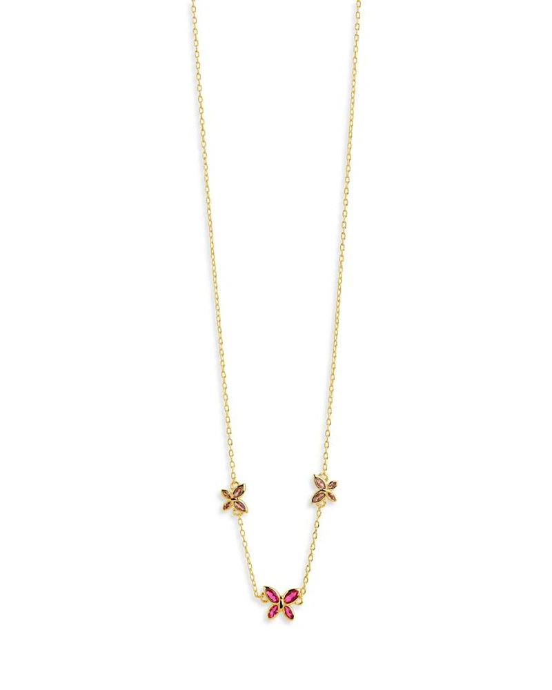 Caria Butterfly Necklace in 14K Gold Plated, 14"