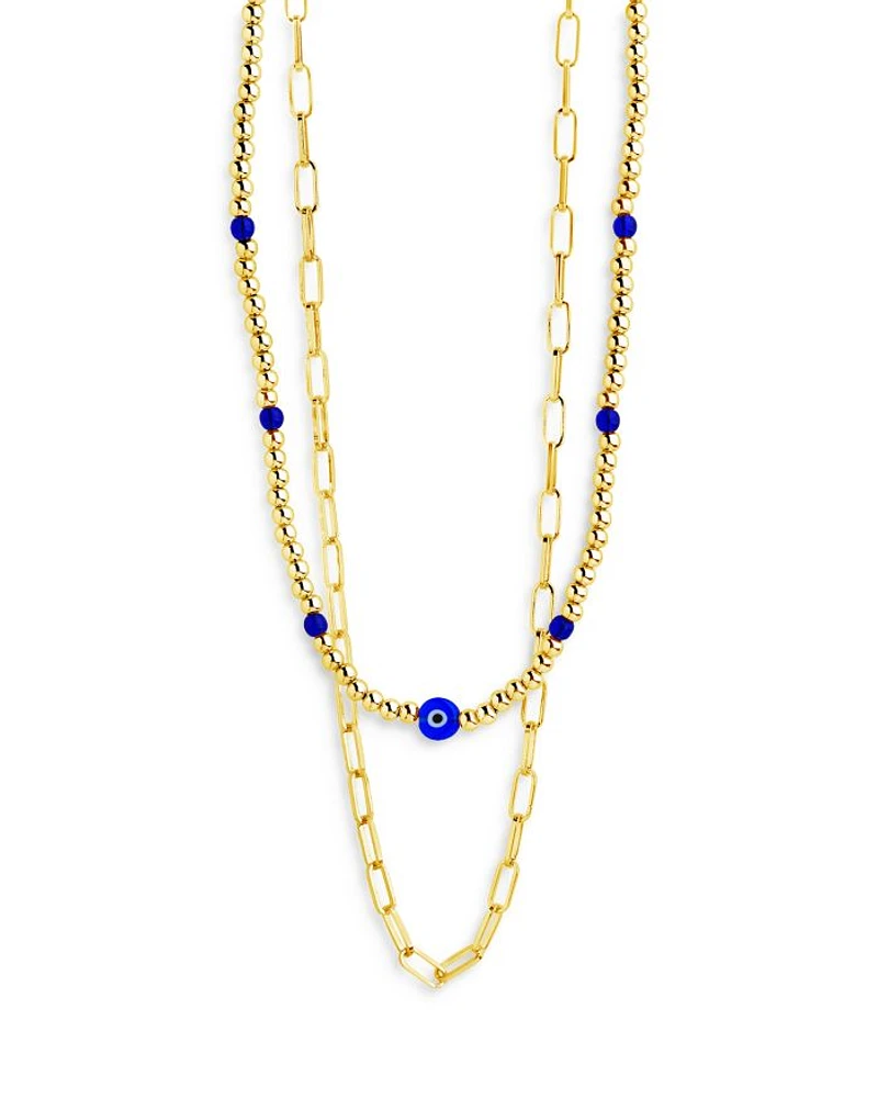 Sybil Layered Necklace in 14K Gold Plated, 14"