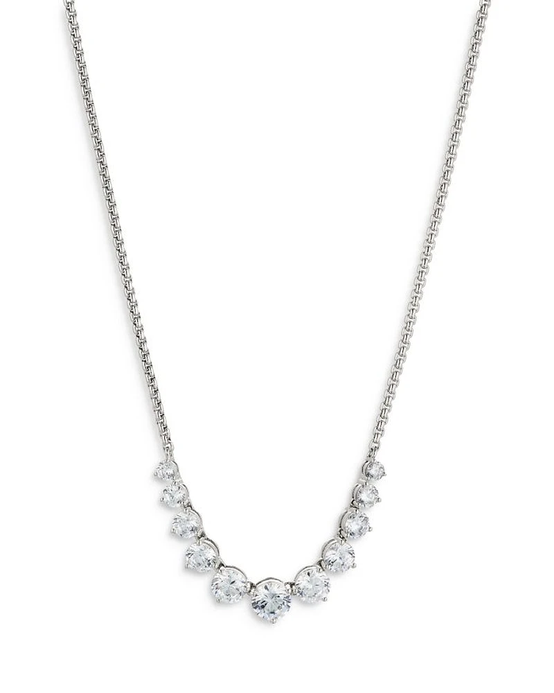 Perfect Tennis Graduated Cubic Zirconia Statement Necklace, 15"-18"