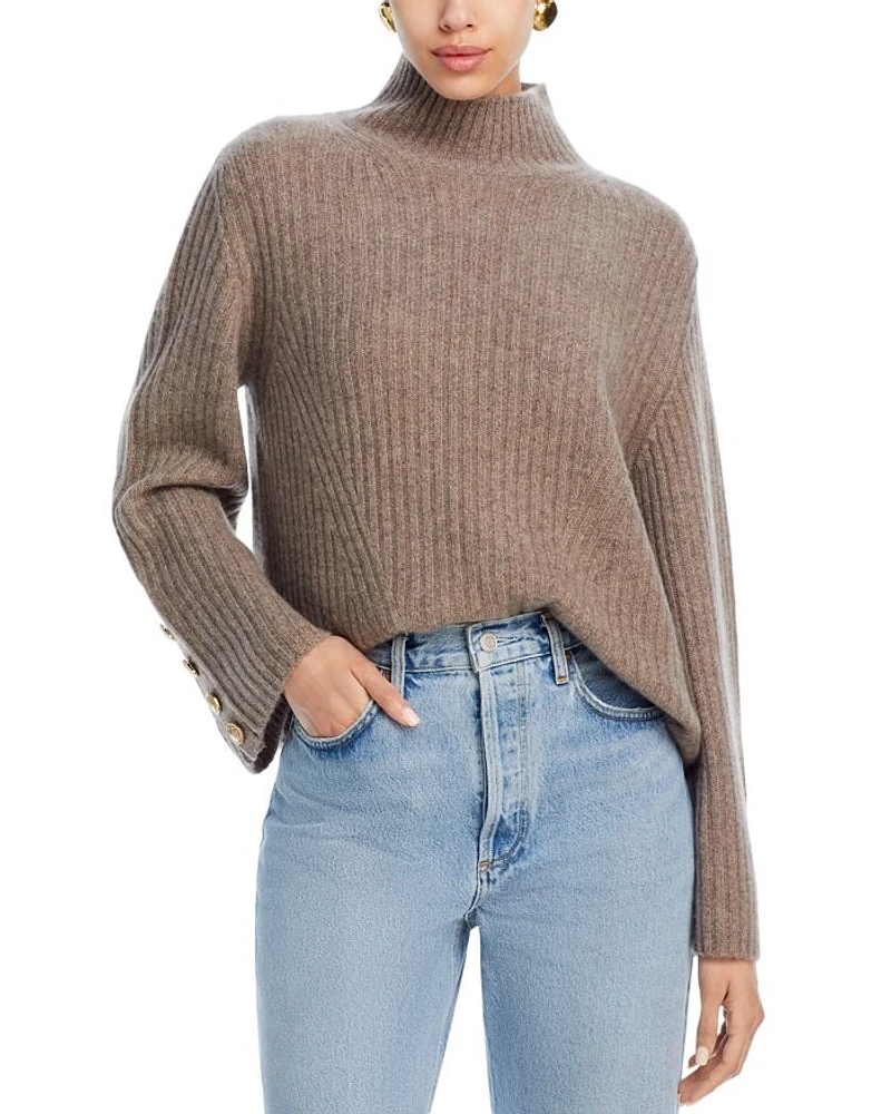 Rib Knit Bell Sleeve Turtleneck Sweater - Exclusive