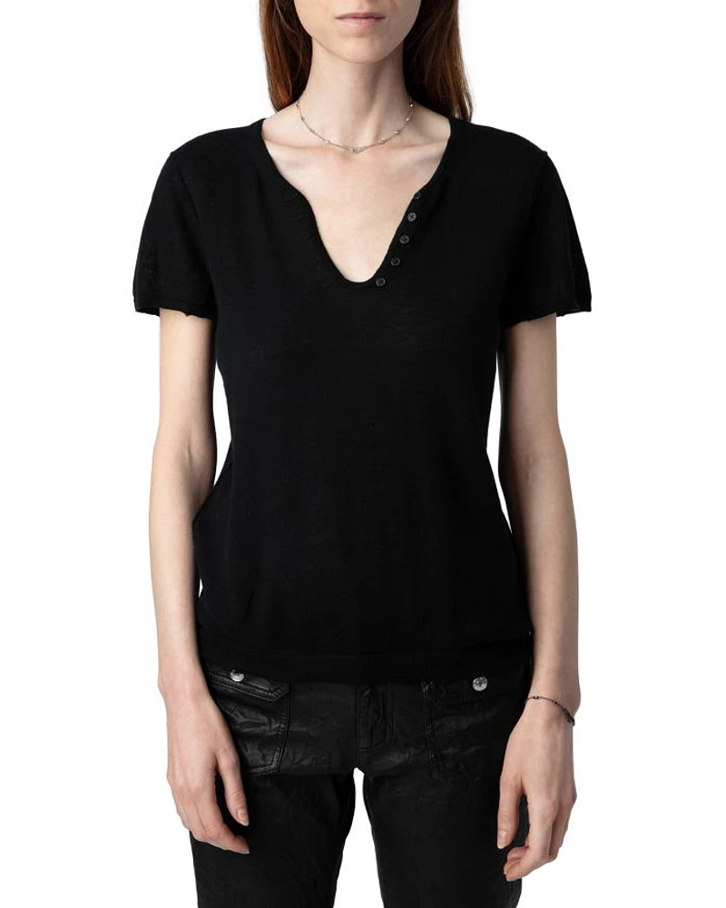 Celsy Cashmere Henley Sweater