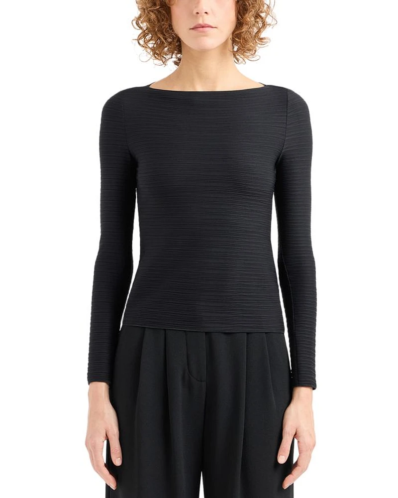 Stretch Jacquard Jersey Top