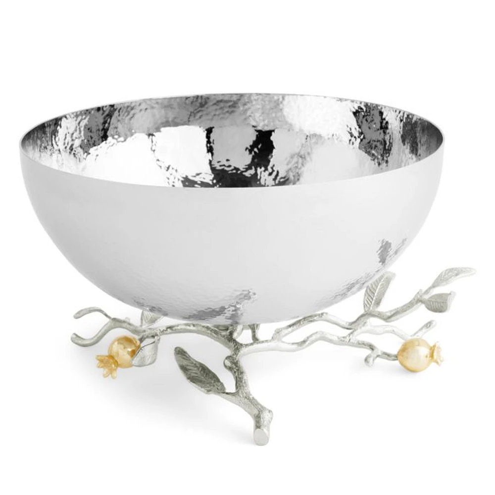Pomegranate Silver and Gold Serving Bowl