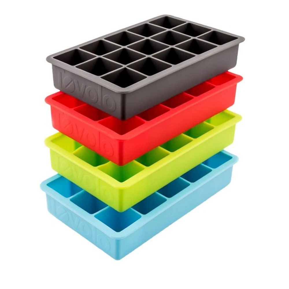 Perfect Cube Silicone Ice Trays, Set of 4