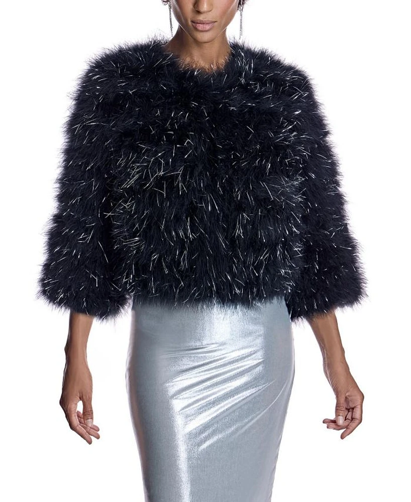 Feather Bolero with Metallic Thread Inserts