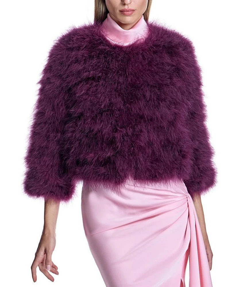 Collarless Feather Bolero