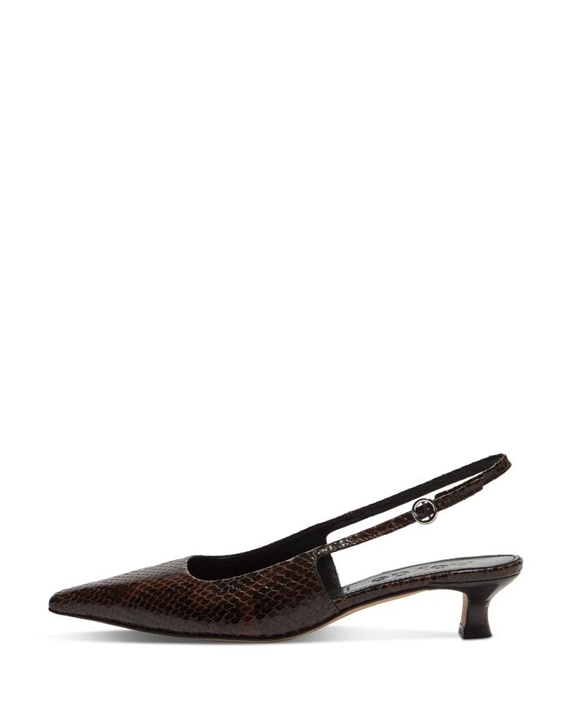 Women's Catrina Pointed Toe Kitten Heel Slingback Pumps
