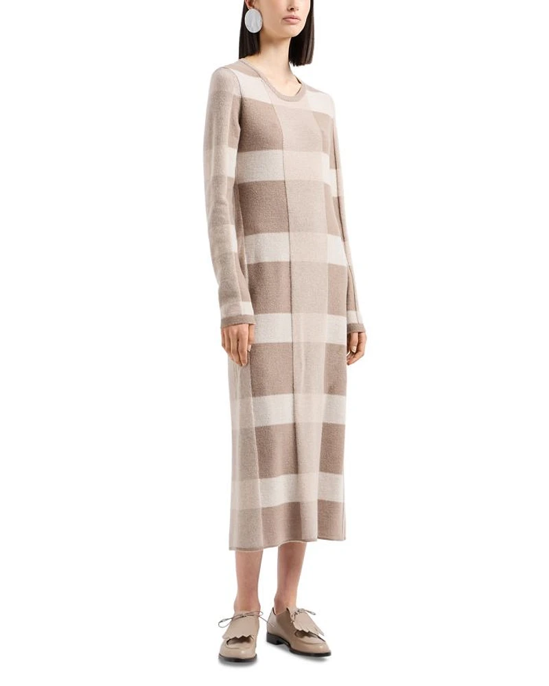 Checkered Sweater Dress