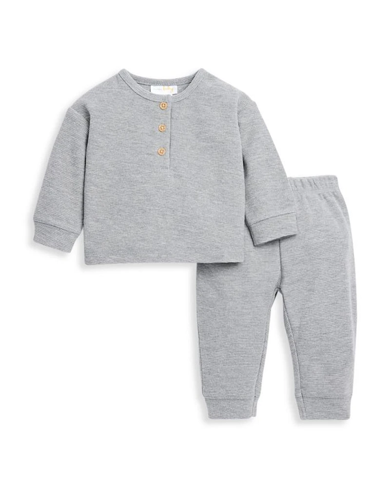 Unisex Waffle Top & Pants Set - Baby