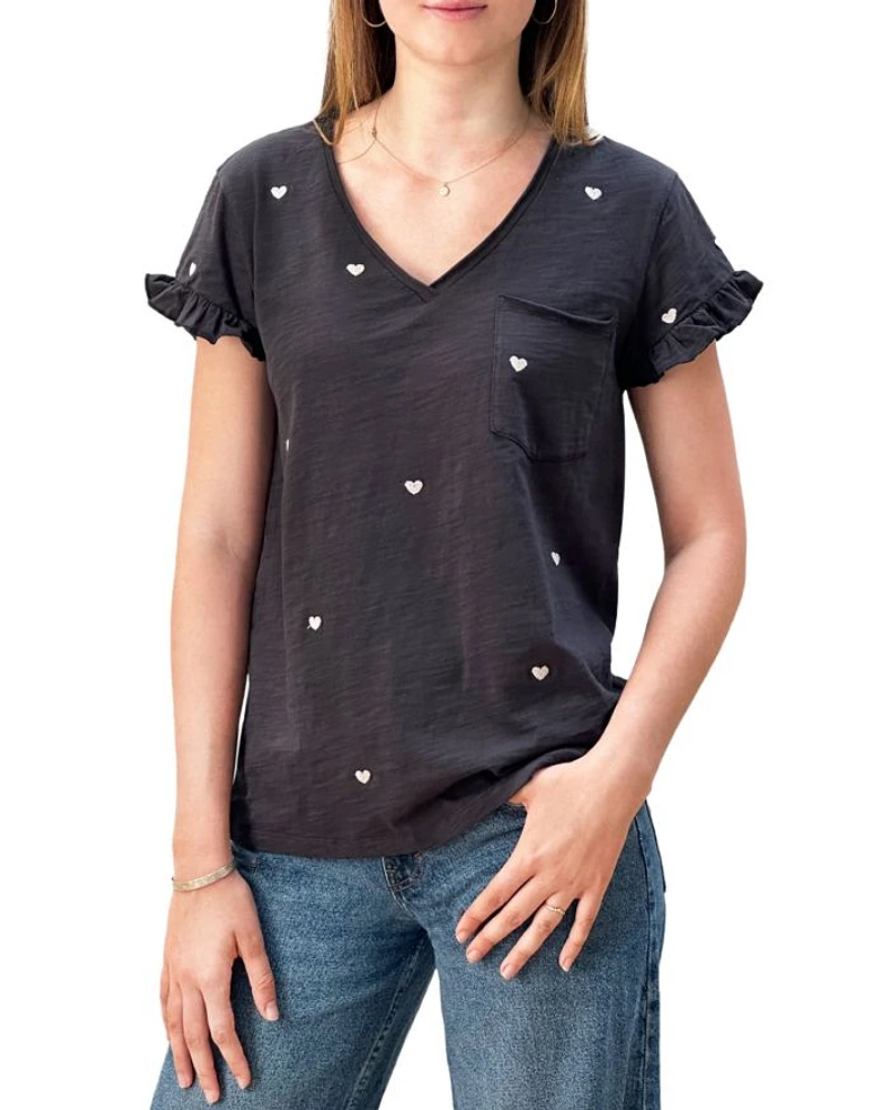 Heart Embroidered Tee
