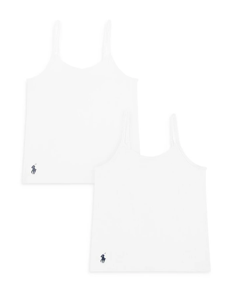 Girls' Cotton Stretch Jersey Camisoles, Pack of 2 - Big Kid