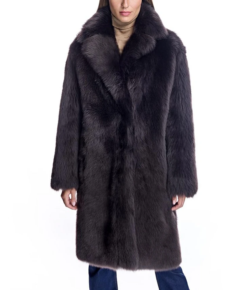 Shearling Coat with Notch Collar