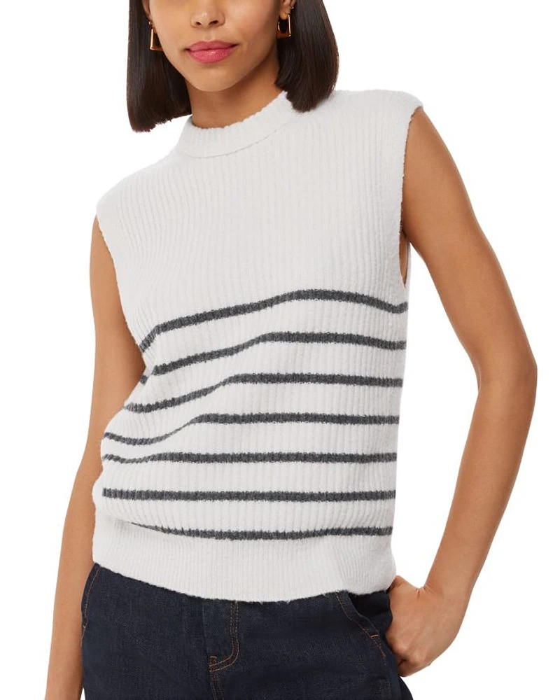 Striped Textured Sweater Tank Top