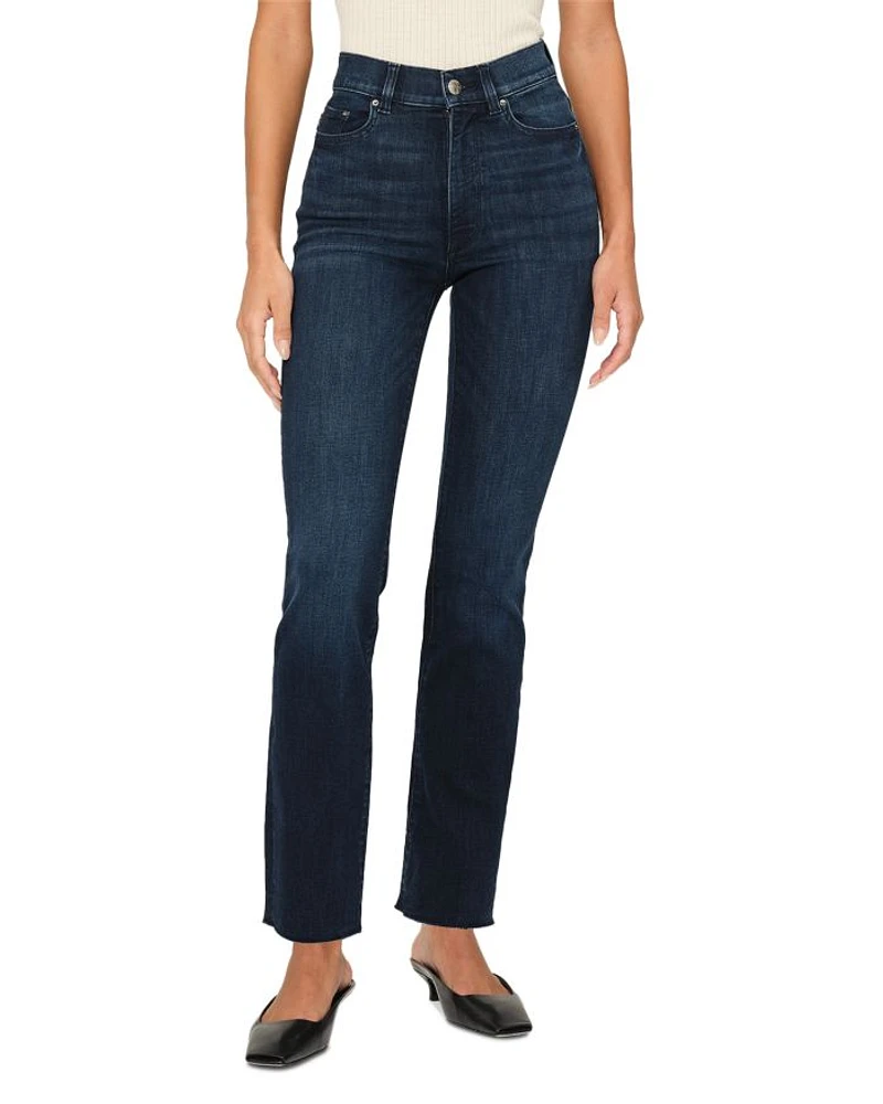 Halle Instasculpt Straight Leg High Rise Jeans Mediterranean