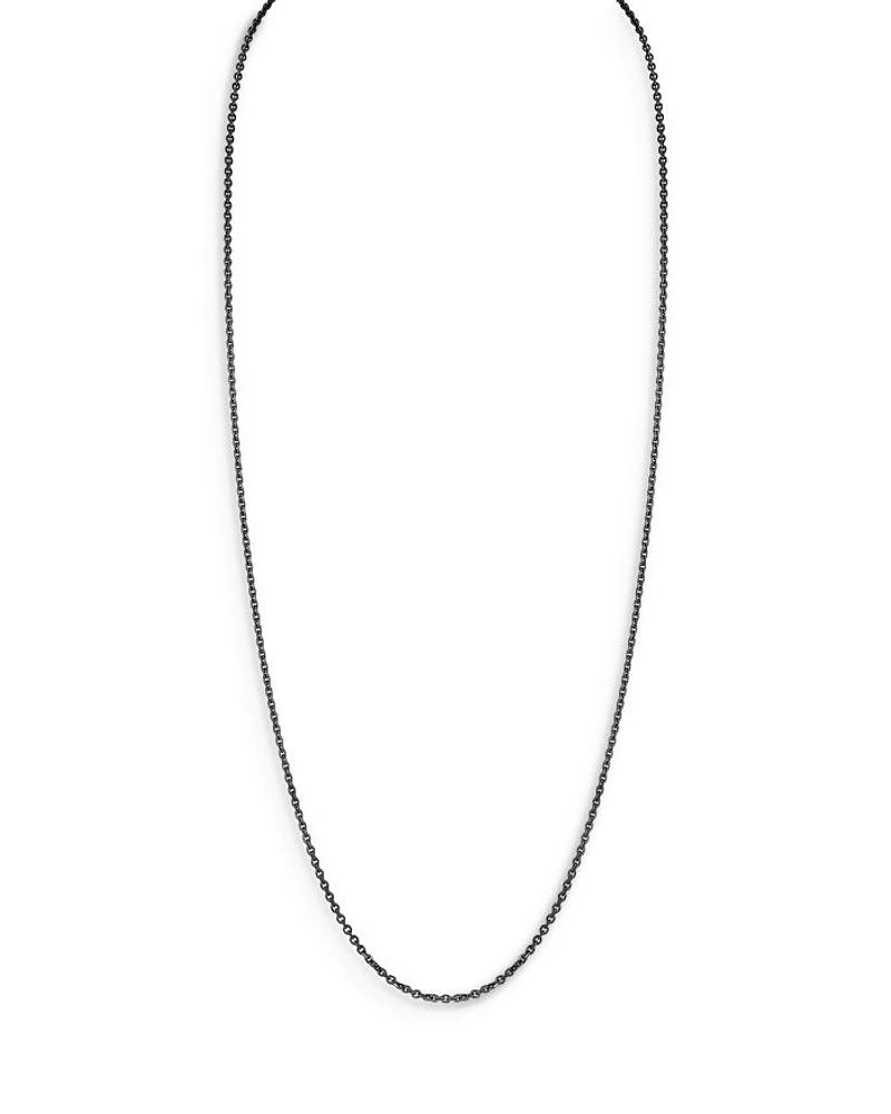 Men's 18K Black Gold Cable Link Chain Necklace, 20"