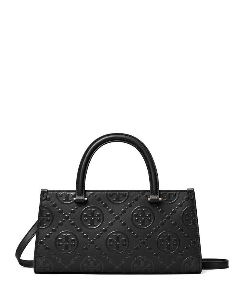 T Monogram Embossed East/West Tote