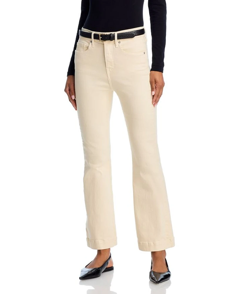 Carson High Rise Ankle Flare Jeans Ecru