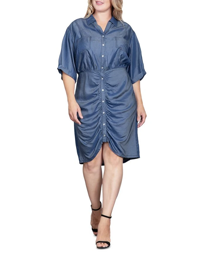 Plus Denim Shirt Dress