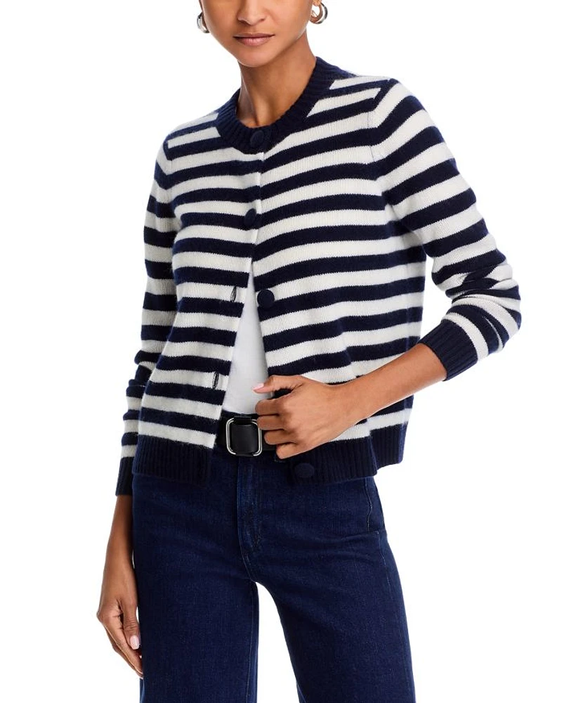 Striped Crewneck Cardigan - Exclusive