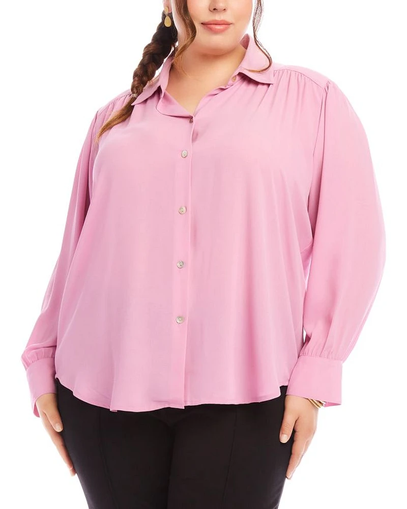 Plus Dropped Shoulder Blouse