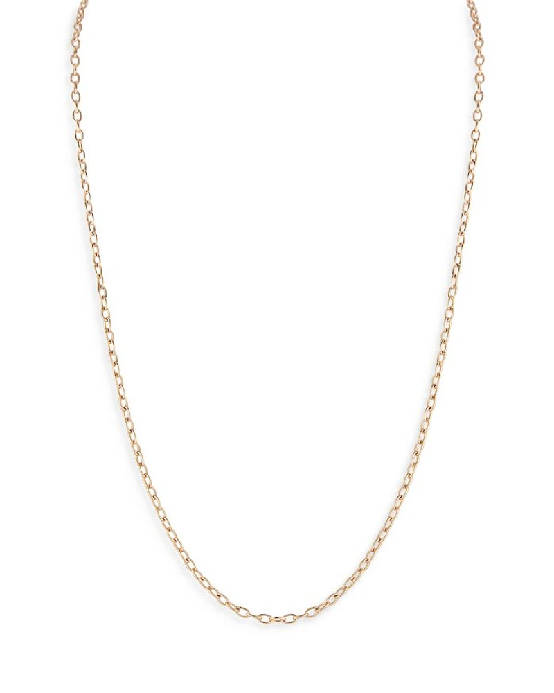 18K Rose Gold Saxon Chain Necklace, 24"