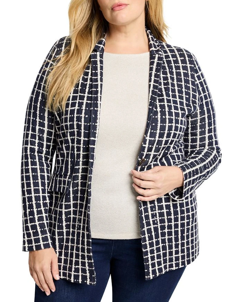 Painted Plaid Boyfriend Blazer